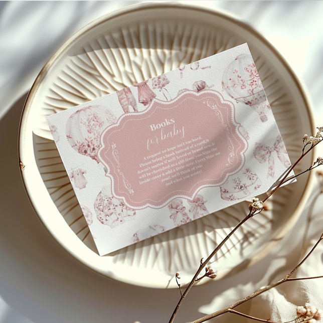 Pink Clothes Toile De Jouy  Books for Baby Enclosure Card (Creator Uploaded)