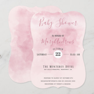Pink Cloud Baby Shower Invitation