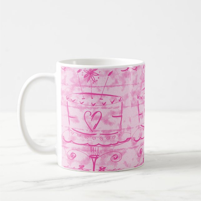 Pink Cloud Cake Coffee Mug (Left)