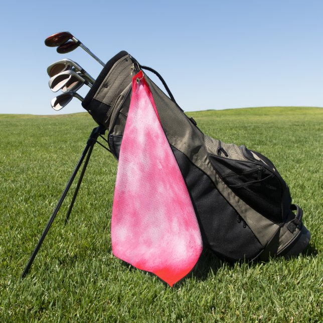 Pink Cloud Effect Golf Towel (Green)