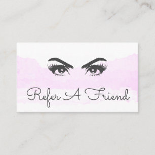 Pink Cloud Eyes Lashes Makeup Artist Referral Card