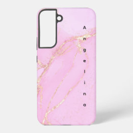 Pink Cloud Gold Glitter Personalise Samsung Galaxy Case
