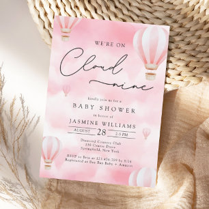 PinK Cloud Nine Baby Shower Invitation
