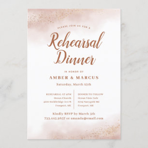 Pink Cloud Wedding Rehearsal Dinner Invitation