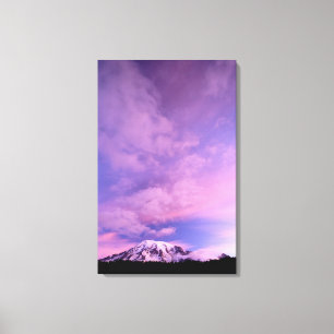Pink Clouds Above Mount Rainier Canvas Print