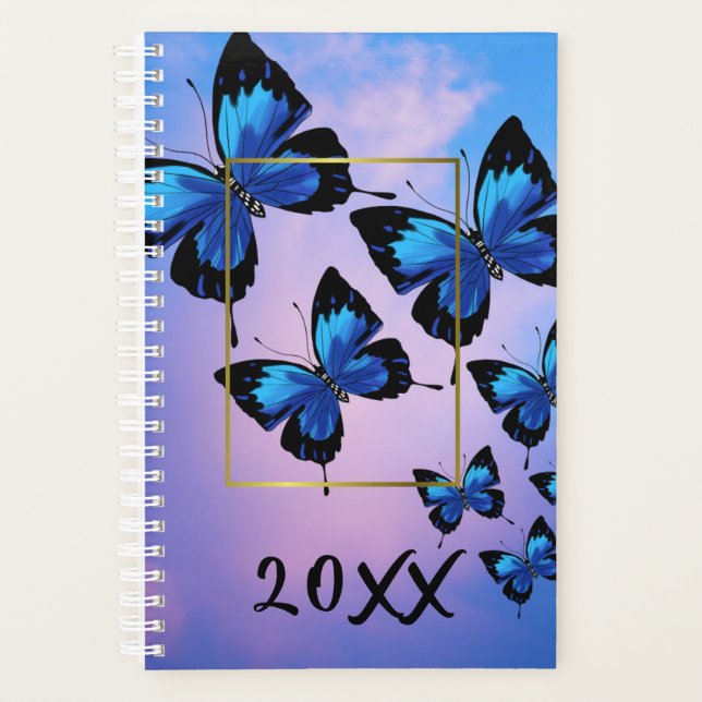 Pink Clouds and Butterflies Planner (Front)