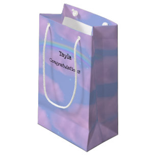 Pink Clouds and Rainbow Personalised Gift Bag