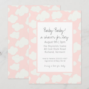 Pink Clouds Baby Shower Invitation