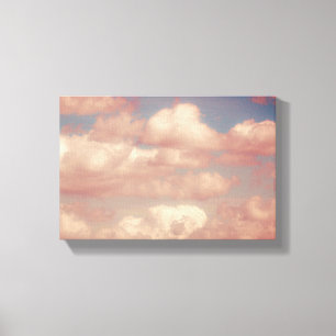 Pink Clouds & Blue Sky Nature Wrapped Canvas