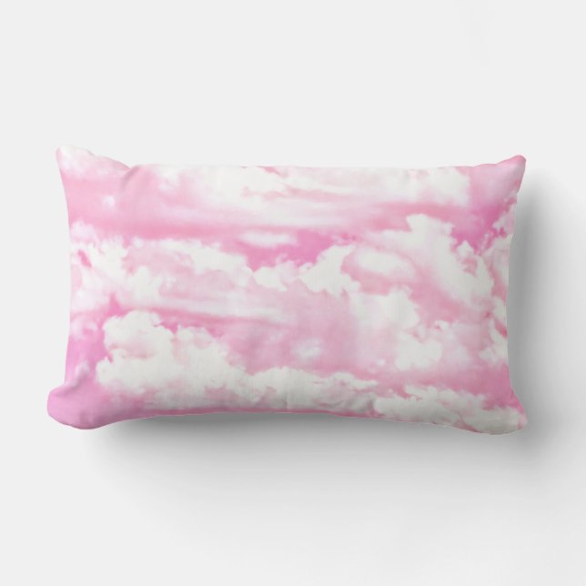 Pink Clouds Decor ready to customise Lumbar Cushion (Front)