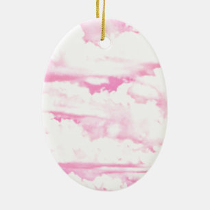 Pink Clouds Fashion Background Ceramic Tree Decoration