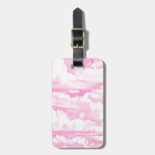 Pink Clouds Fashion Background Luggage Tag