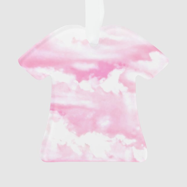 Pink Clouds Fashion Background Ornament (Front)