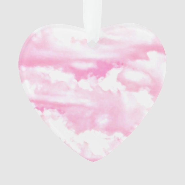 Pink Clouds Fashion Background Ornament (Front)