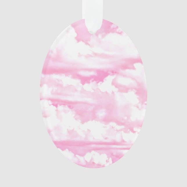 Pink Clouds Fashion Background Ornament (Front)