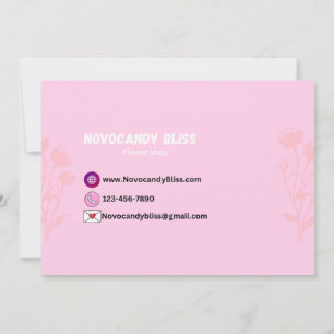 Pink Clouds Heart Thank you card Small Business