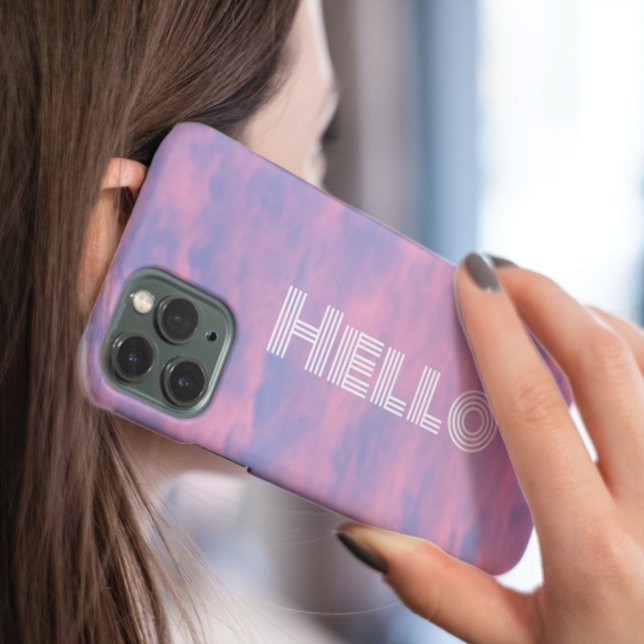 Pink Clouds in Sky Hello Case-Mate iPhone Case (In Situ)
