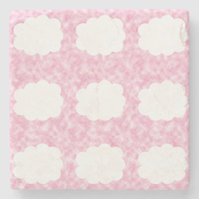 Pink Clouds Marble Coasters (Front)