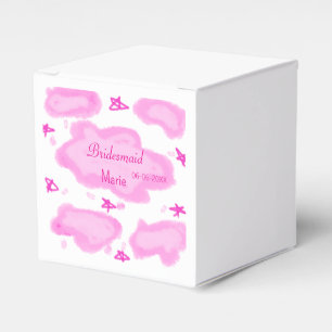 pink clouds pastel stars bridesmaid girly modern favour box