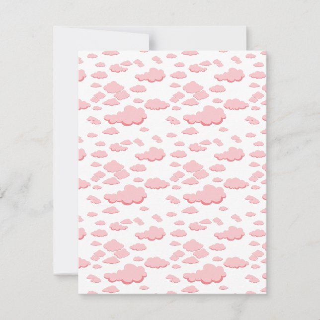 Pink clouds pattern holiday card (Front)