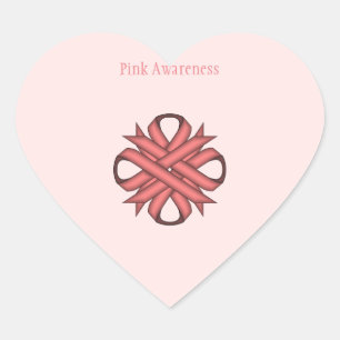 Pink Clover Ribbon by Kenneth Yoncich Heart Sticker