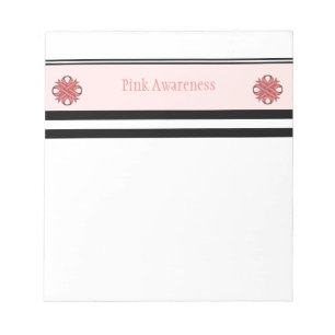 Pink Clover Ribbon by Kenneth Yoncich Notepad