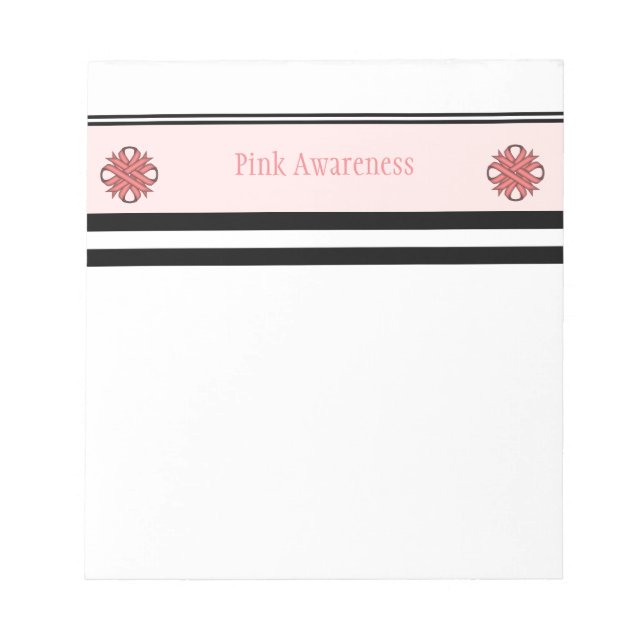 Pink Clover Ribbon by Kenneth Yoncich Notepad (Front)
