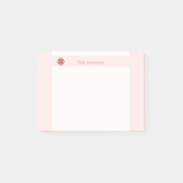 Pink Clover Ribbon by Kenneth Yoncich Post-it Notes (Front)