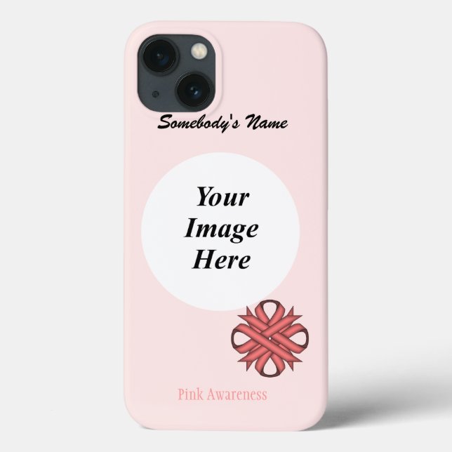 Pink Clover Ribbon Template by Kenneth Yoncich Case-Mate iPhone Case (Back)