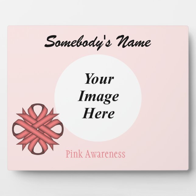 Pink Clover Ribbon Template by Kenneth Yoncich Plaque (Front)