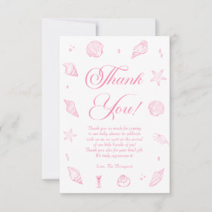 Pink Coastal Beach Coastal Baby Shower Invitation