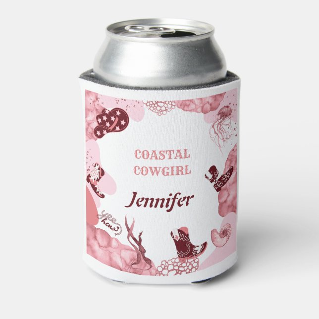 pink coastal cowgirl can cooler (Can Back)