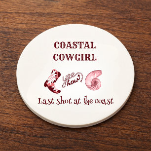 pink coastal cowgirl coaster