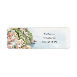 Pink Coastal Floral Return Address Label