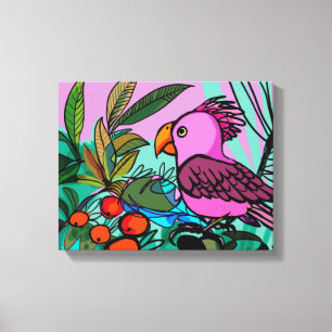 Pink cockatoo canvas print