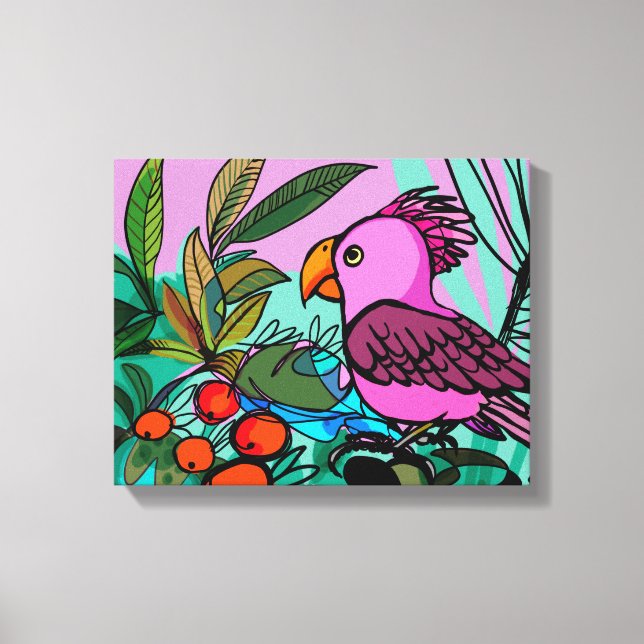 Pink cockatoo canvas print (Front)