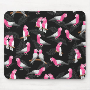 Pink cockatoos bird pattern mouse mat