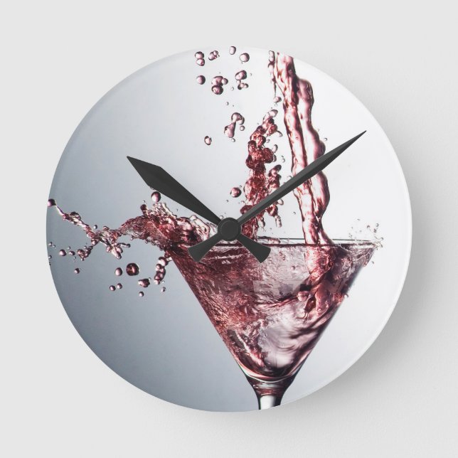 Pink Cocktail 3 Round Clock (Front)