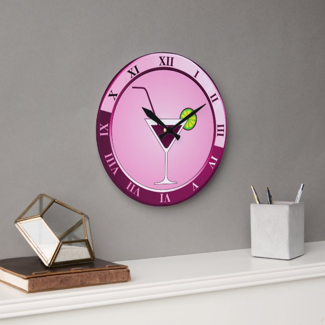 Pink Cocktail Bar Clock (Office)