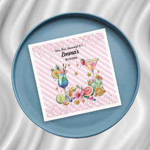 Pink Cocktail Candy Glitter Birthday Napkin