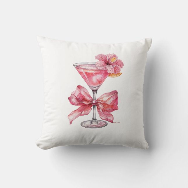 Pink Cocktail Decorative Cushion (Front)