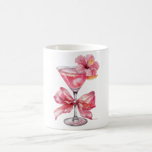 Pink Cocktail Floral  Coffee Mug