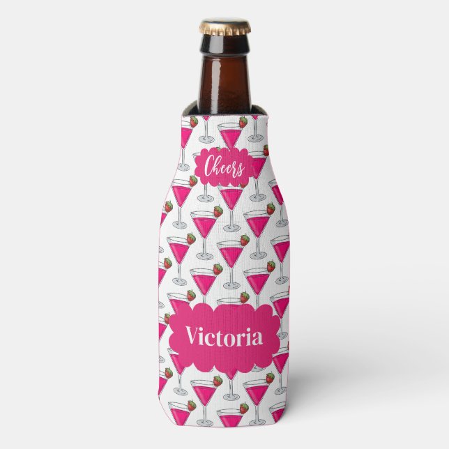 Pink Cocktail Name Cheers Seltzer Can Co Bottle Cooler (Bottle Front)