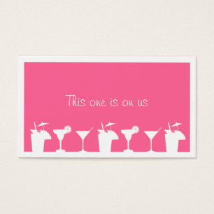 Pink cocktail wedding event custom drink ticket