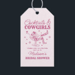 Pink Cocktails and Cowgirls Bridal Shower Favour Gift Tags<br><div class="desc">Get ready to celebrate your bride to be in true Nashville style with this Cocktails and Cowgirls Collection! Featuring a chic cowgirl lounging in a cocktail glass and playful pink accents, it’s giving Nashville Girls Night vibes. Grab your boots and your besties because this is going to be a party...</div>