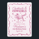 Pink Cocktails and Cowgirls Nash Bash Birthday Invitation<br><div class="desc">Get ready to celebrate your birthday girl in true Nashville style with this Cocktails and Cowgirls Collection! Featuring a chic cowgirl lounging in a cocktail glass and playful pink accents, it’s giving Nashville Girls Night vibes. Grab your boots and your besties because this is going to be a party to...</div>