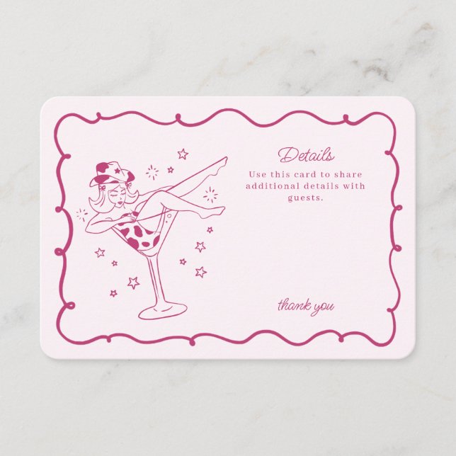 Pink Cocktails and Cowgirls Rodeo Details Insert (Front)