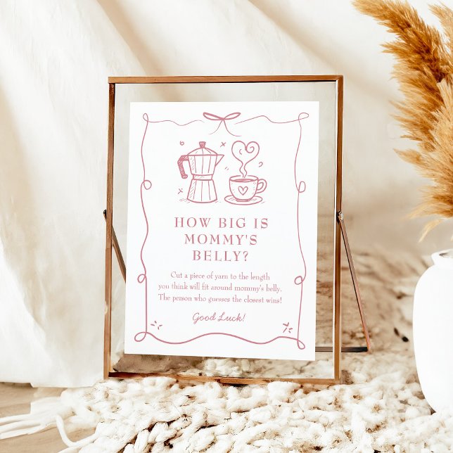 Pink Coffee Baby Shower Belly Sign (Creator Uploaded)