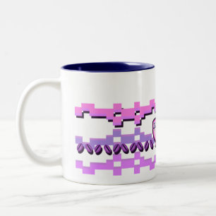 Pink Coffee Bean Fair Isle Two-Tone Coffee Mug
