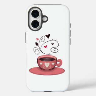 Pink Coffee Cup iPhone 16 Case
